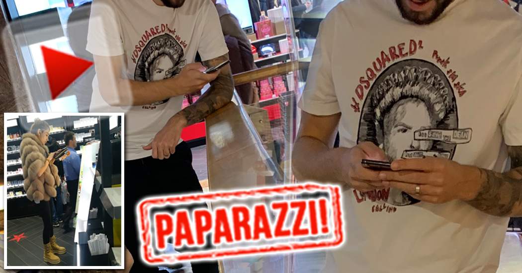 VIDEO PAPARAZZI / Orice femeie şi-ar dori un astfel de bărbat! Ce făcea un fotbalist celebru în timp ce soţia sa era la shopping