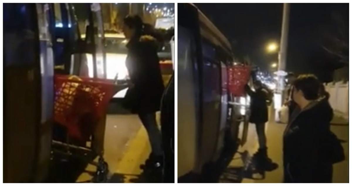 VIDEO / O familie s-a urcat în autobuz cu tot cu căruciorul de cumpărături. Se întâmplă în Berceni