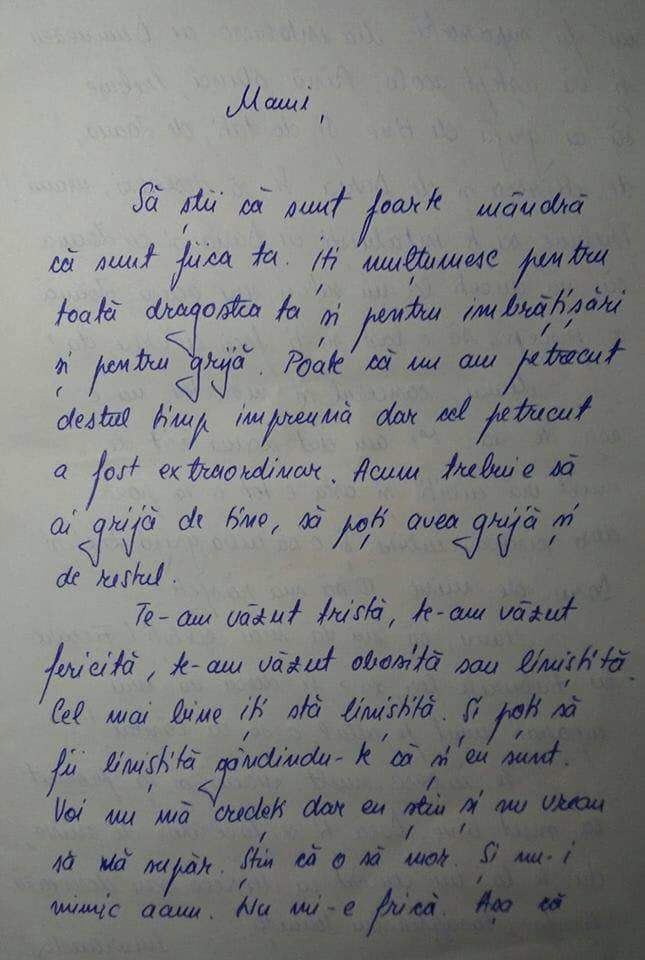 Smaranda, o adolescentă bolnavă de cancer, i-a lăsat mamei o scrisoare înainte de a muri: „Mă întâlnesc cu Dumnezeu și vă aștept acolo”