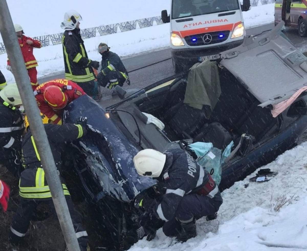 Circulaţie în condiţii de iarnă! Două accidente rutiere grave au avut loc în judeţul Suceava