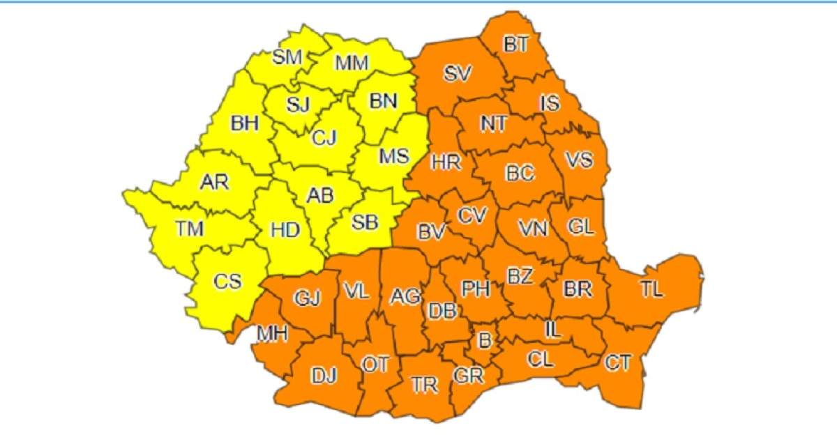 Cod PORTOCALIU de ger în peste jumătate din țară!