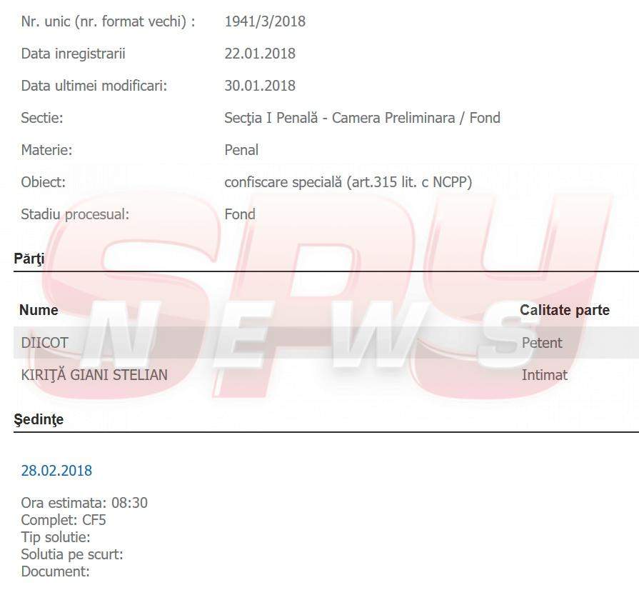 EXCLUSIV / Giani Kiriţă, chemat de urgenţă în faţa judecătorilor, într-un dosar DIICOT! Documente explozive