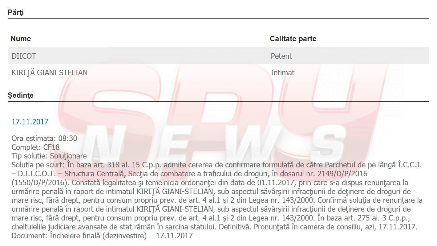 EXCLUSIV / Giani Kiriţă, chemat de urgenţă în faţa judecătorilor, într-un dosar DIICOT! Documente explozive