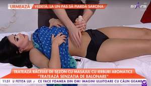 VIDEO / Raluca Dumitru, ipostază hot, în direct la "Star Matinal". Asistenta TV a fost răsfățată cu un masaj terapeutic