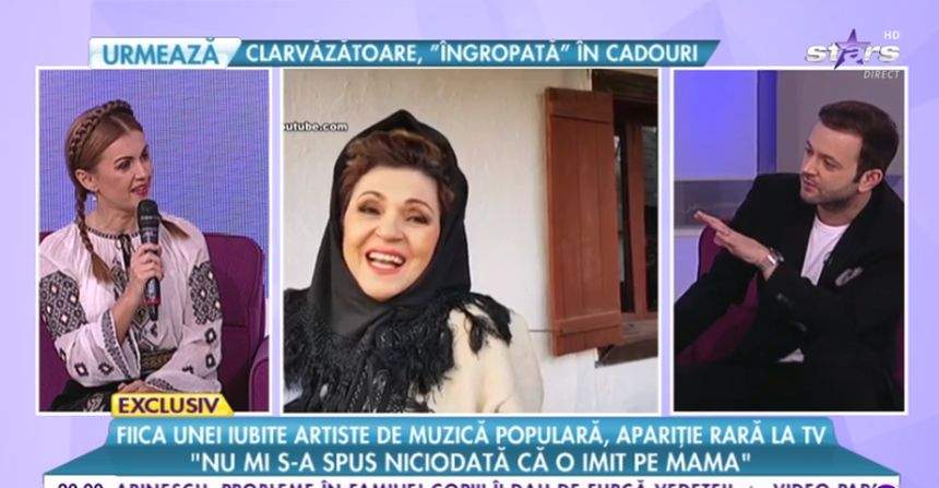 VIDEO / Fiica uneia dintre cele mai iubite artiste de muzică populară, apariţie rară la TV. Şi ea este o renumită cântăreaţă de folclor