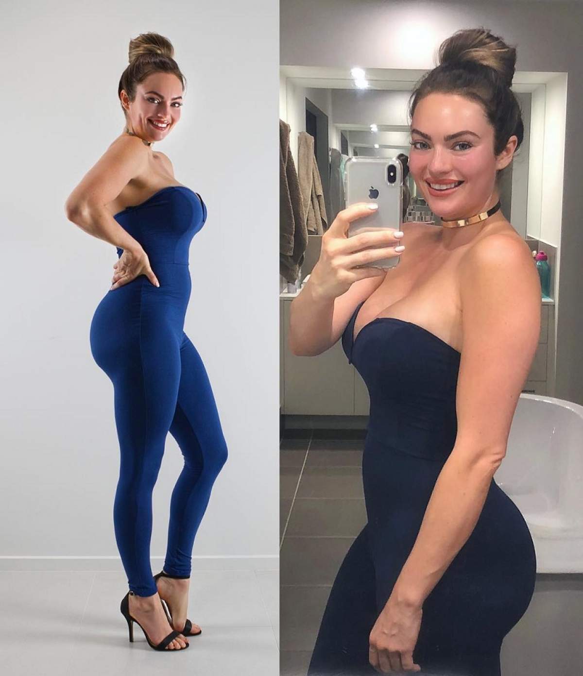 FOTO /  Bloggeriţă de fitness celebră, model pentru femei! Cum arăta înainte şi acum, după ce a născut:  "Unii cred că e genetic"