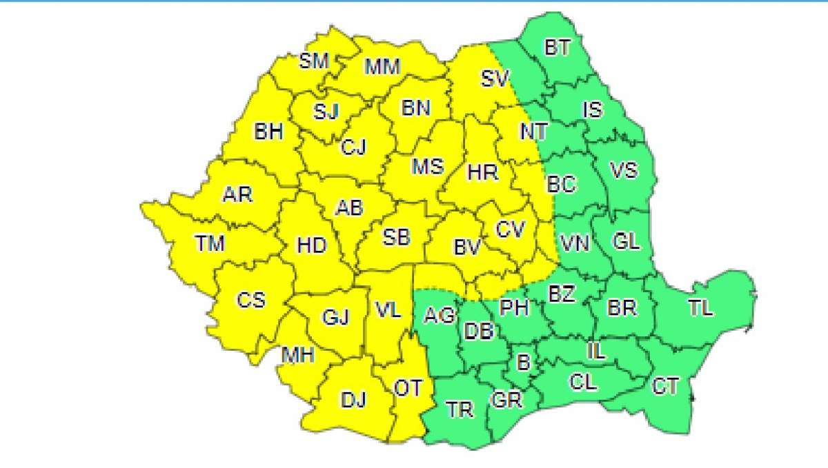 Gata cu soarele! Cod galben de vânt, ploaie, lapoviţă şi ninsoare până duminică