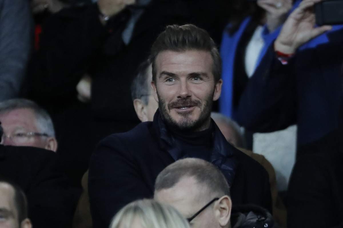 VIDEO / Imaginile care o vor face să turbeze de gelozie pe soția lui! David Beckham și-a făcut ochi dulci cu un model la un meci de fotbal