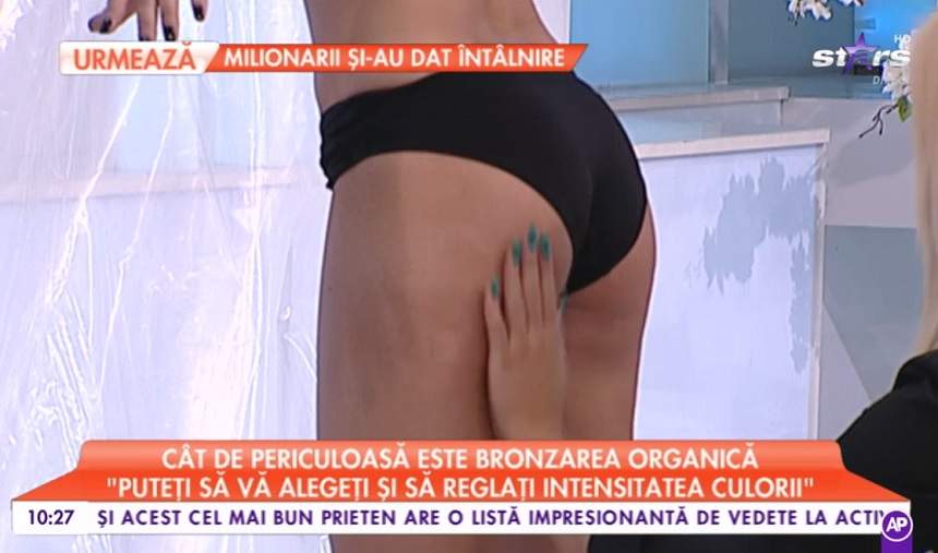 VIDEO / Raluca Dumitru, în costum de baie în direct. Asistenta TV a obținut un bronz ciocolatiu perfect