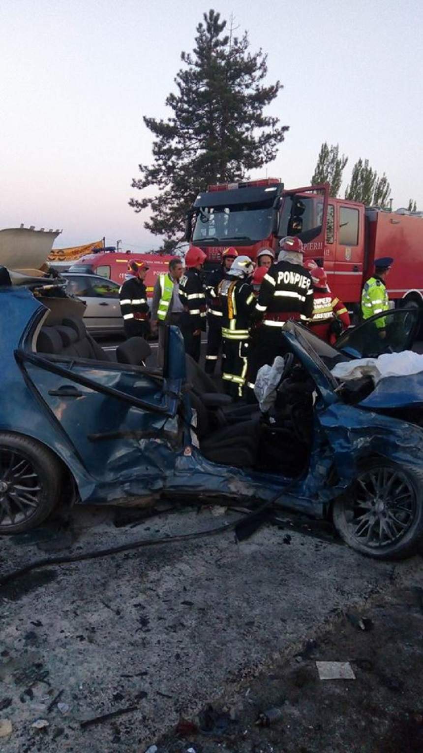 VIDEO / Accident cumplit la Tâncăbeşti! 4 ambulanţe SMURD şi 2 echipaje de descarcerare au intervenit