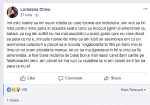 Loredana Chivu, mesaj tranşant pentru fostul iubit: "Îmi este ruşine de mine că am iubit un asemenea om"