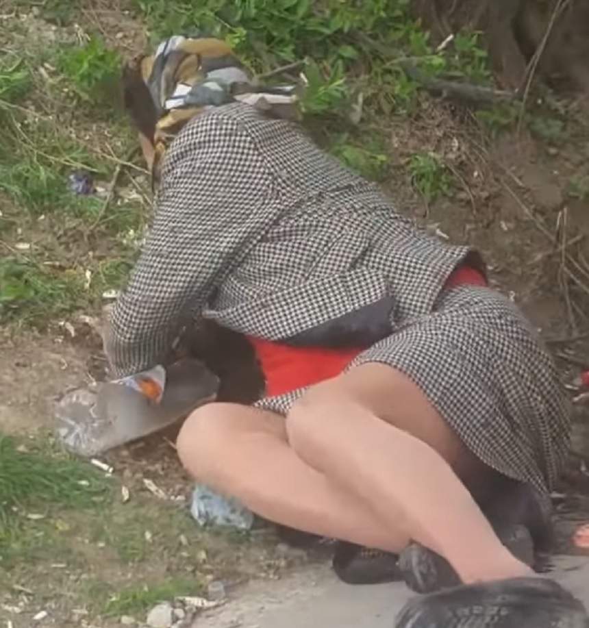 VIDEO / Tragicomedie în Vaslui. O femeie ruptă de beată a „topit” o sticlă de vin imediat. Imaginile au ajuns virale