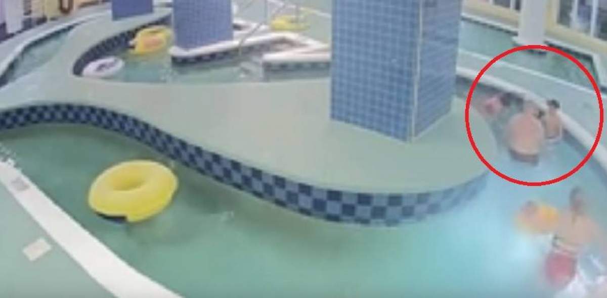 VIDEO / Scene șocante la piscina unui hotel. Un copil de 12 ani a rămas blocat sub apă timp de 10 minute