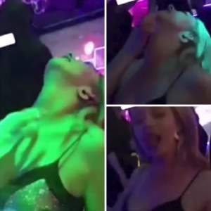 VIDEO / Diana Dumitrescu s-a dezlănţuit într-un club! Şi-a topit un cub de gheaţă pe piept, apoi a pupat o sticlă