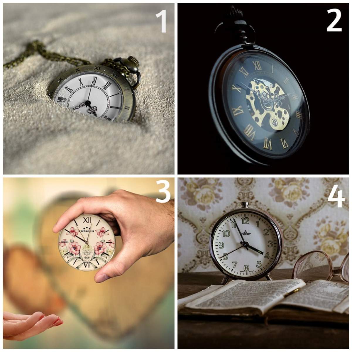 FOTO / TEST: Alege un ceas din cele 4 și află la ce vârstă vei muri și în ce circumstanțe