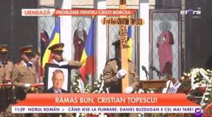 VIDEO / Cristian Ţopescu, înmormântat cu onoruri militare. Fostul mare comentator sportiv, plâns de o ţară întreagă