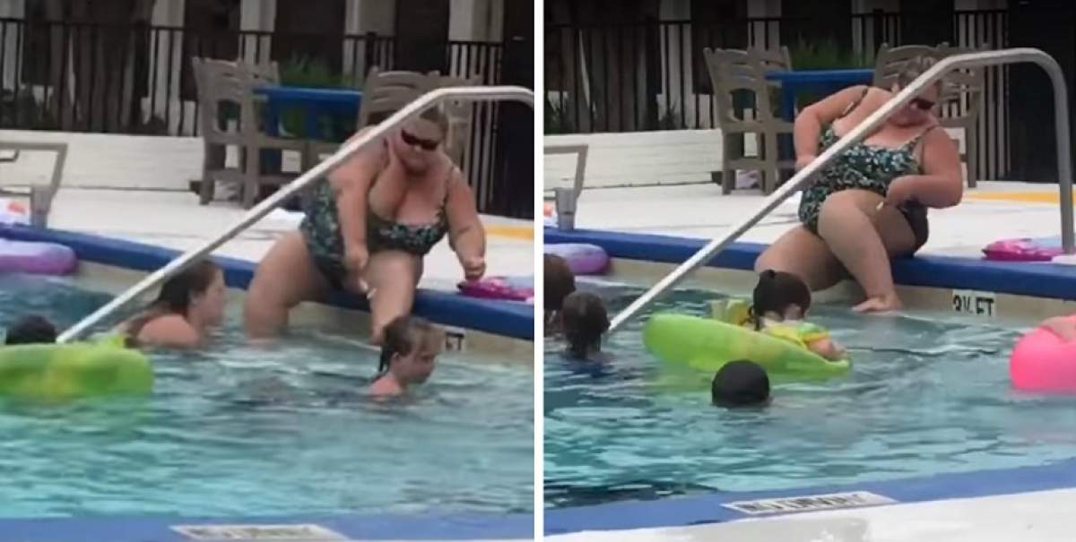 VIDEO SCANDALOS / Gestul șocant al unei femei, la piscină. Dezgustător ce a putut să facă de față cu toată lumea