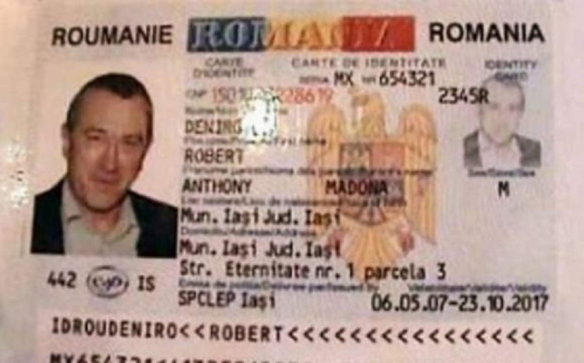 FOTO / Incredibil, dar adevărat! Pedeapsa primită de doi bărbați din Iași care au falsificat buletinul lui Robert de Niro
