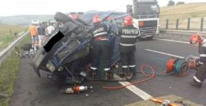 Accident grav pe A1, lângă Sibiu. O persoană a murit și alte cinci au fost grav rănite
