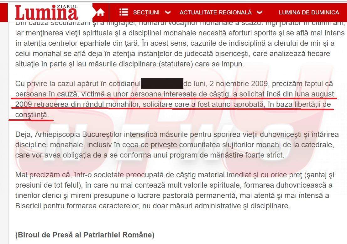 EXCLUSIV / "Călugărul XXX", primele declaraţii în scandalul gay de la Patriarhie! Dovada că Biserica Ortodoxă Română a minţit!