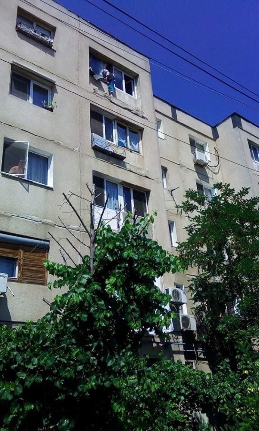 Momente de groază în București. O femeie a ameninţat că se aruncă de la etaj