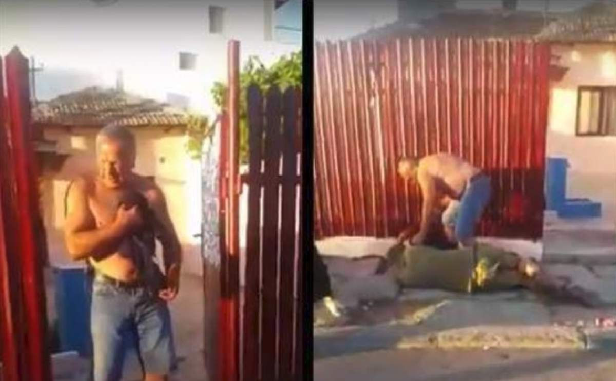 VIDEO halucinant! Un interlop din Constanţa calcă pe cap şi loveşte cu bâta un alt bărbat