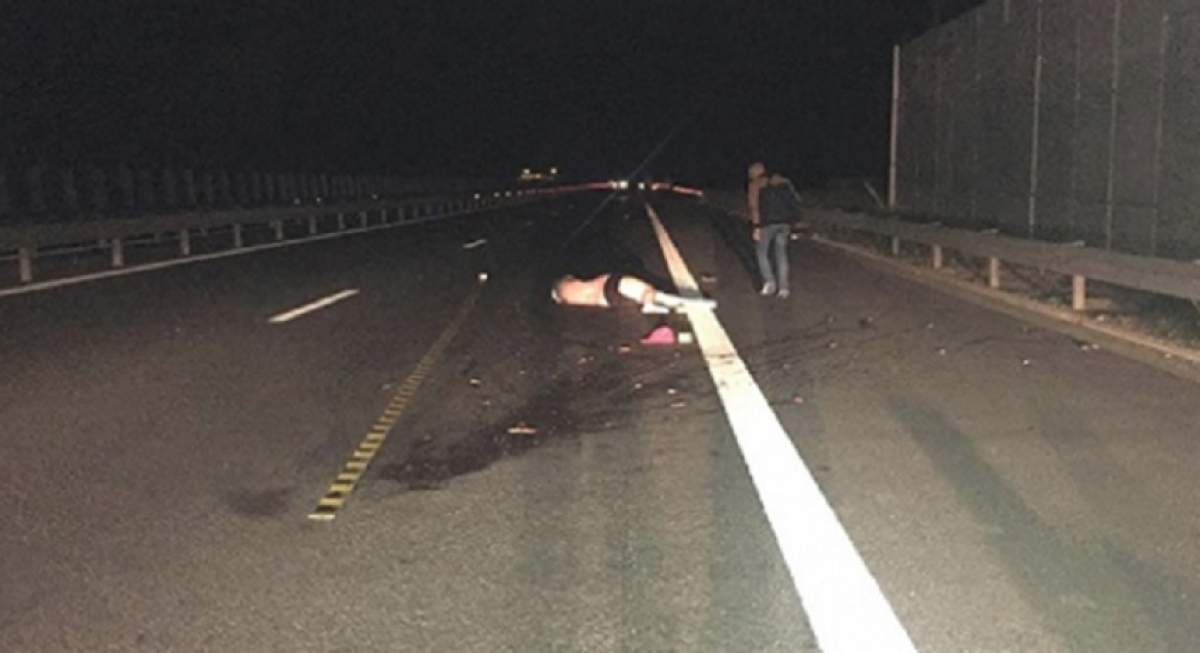 Imagini șocante! Un bărbat s-a sinucis pe autostrada Lugoj-Timișoara. Mașinile au trecut peste trupul lui