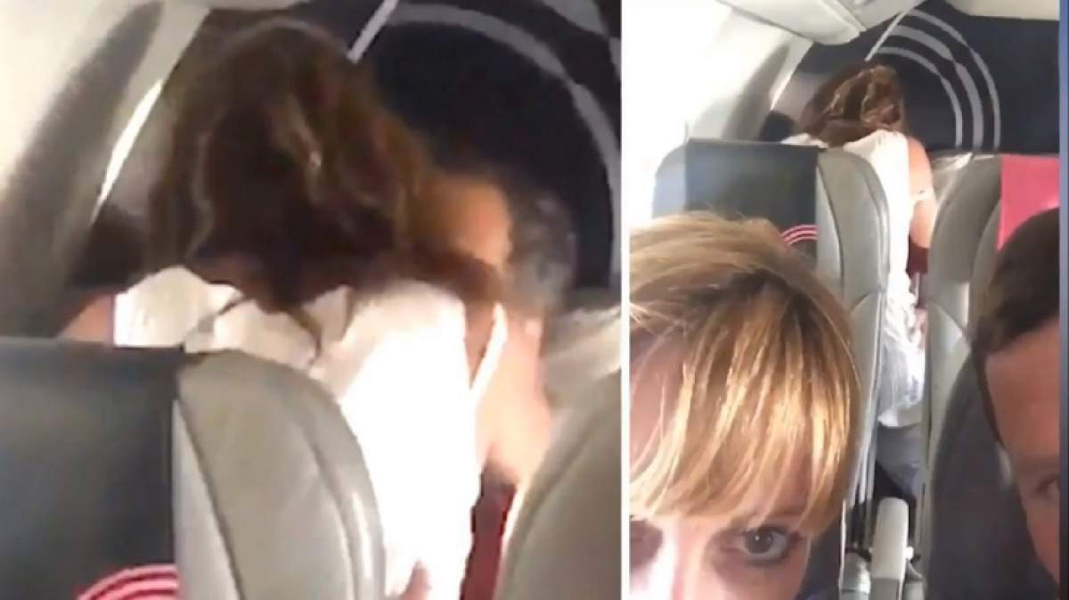 FOTO & VIDEO / Partidă de amor la înălțime. Imagini șocante cu cei doi soți la bordul aeronavei