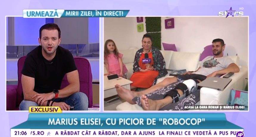 VIDEO / Prima apariţie la tv a lui Marius Elisei, după ce a fost externat. În ce stare este soţul Oanei Roman