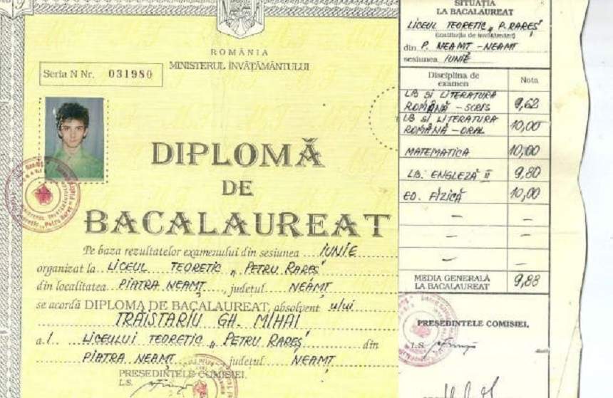 Mihai Trăistariu și-a făcut publică diploma de BAC, din nou. Ce notă a luat la Matematică, de necrezut, dar adevărat