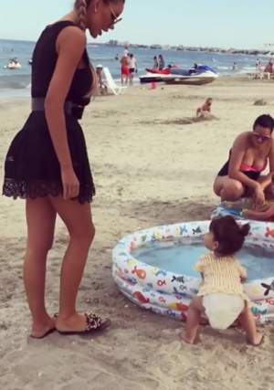 VIDEO / După ce a fost criticată că a plecat la mare fără fiica ei, acum Bianca Drăgușanu își ia revanșa: "Îngerașul meu mic"