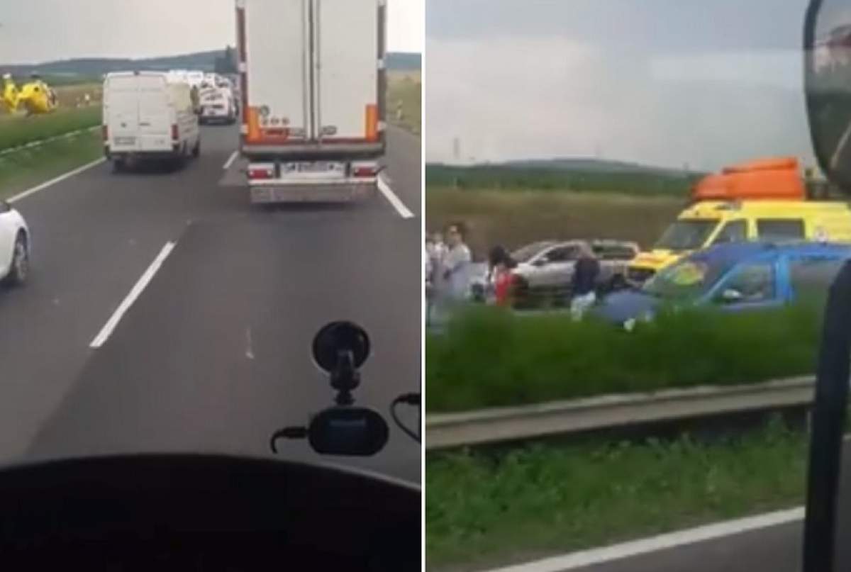 VIDEO / Un nou accident cumplit pe șoselele din Ungaria, la scurt timp după ce 9 români au murit: „Uite-i pe jos, morți!”