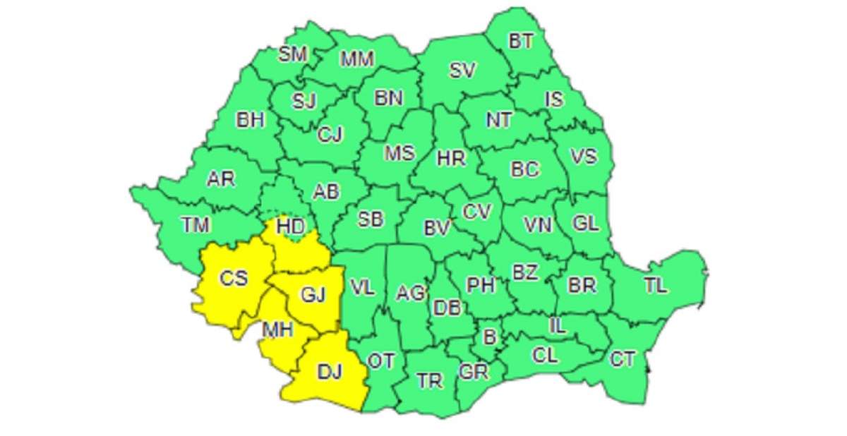 Atenţionare cod galben, valabilă până duminică! Ploi torenţiale, descărcări electrice şi grindină