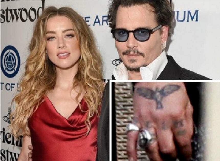 FOTO / Johnny Depp şi-a modificat din nou tatuajul pentru Amber Heard! Ce şi-a scris pe degete