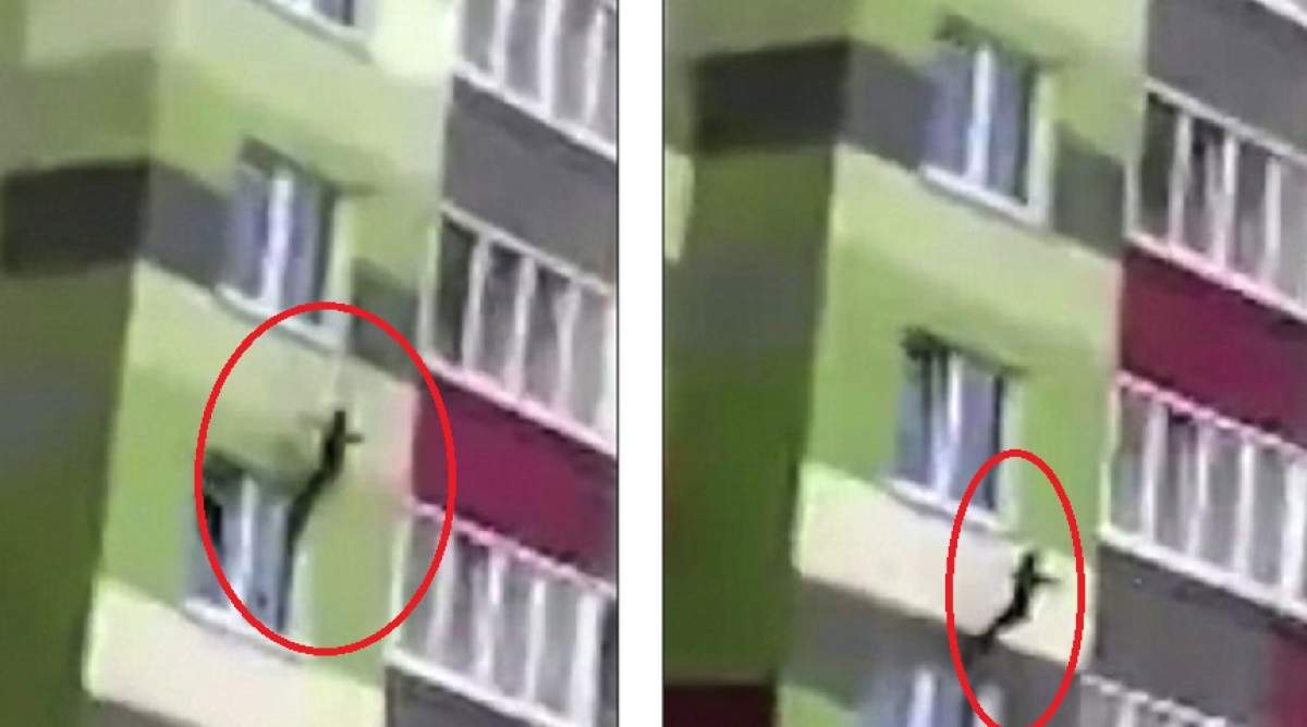 Momentul şocant în care un copil cade de la etajul şapte. Cum a fost salvat de vecinii săi
