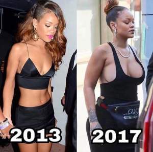 FOTO / Cât de mult s-a transformat Rihanna în ultimii ani! De la o puștoaică banală, la bomba sexy de acum