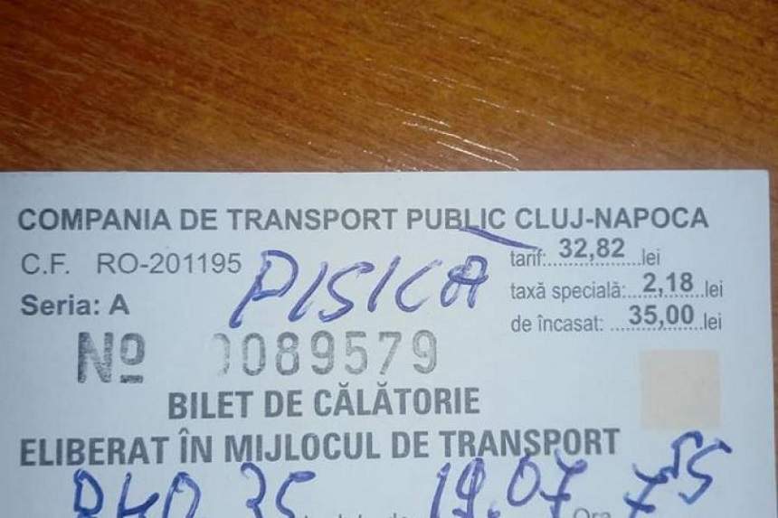 FOTO / Amendă cu motiv uluitor, pentru o femeie din Cluj-Napoca. S-a urcat în autobuz și a avut o surpriză neplăcută