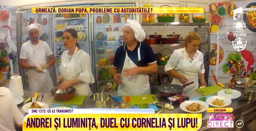 VIDEO / Luminiţa Anghel şi Andrei Ştefănescu, duel în bucătărie cu Lupu şi Cornelia Rednic. Imagini de senzaţie!
