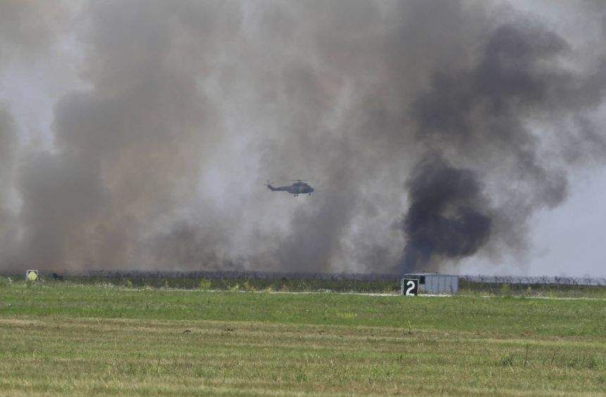 FOTO / A apărut prima imagine cu avionul MIG prăbuşit la Baza 86 Aeriană Feteşti