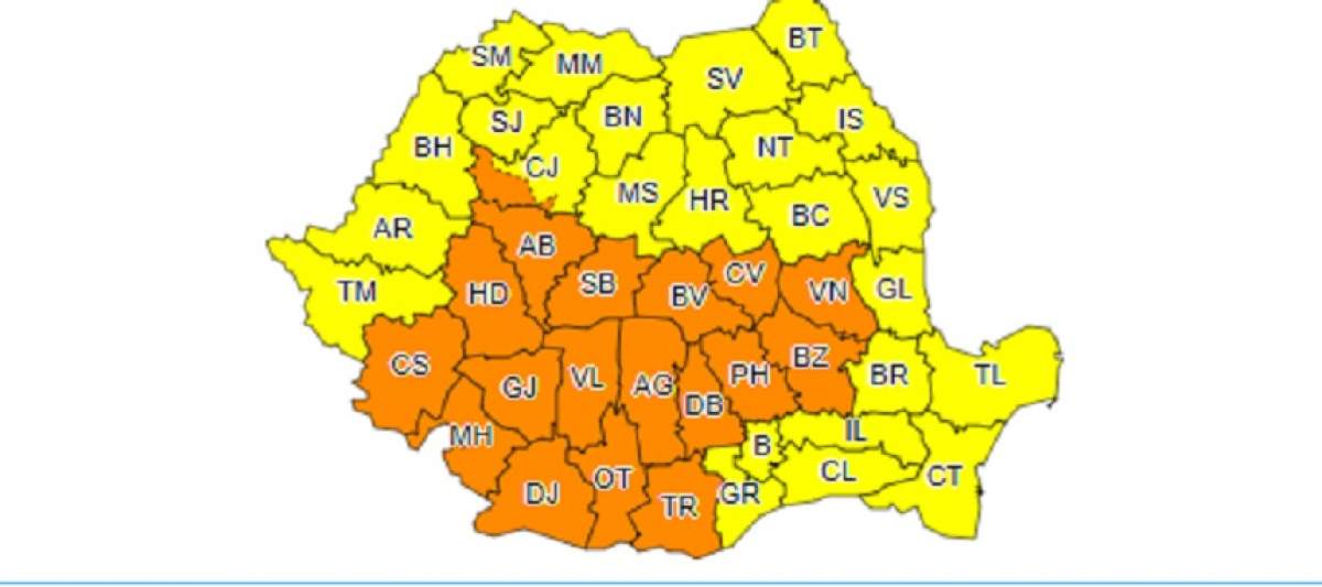 O furtună puternică loveşte România! ANM a emis o atenţionare de cod portocaliu