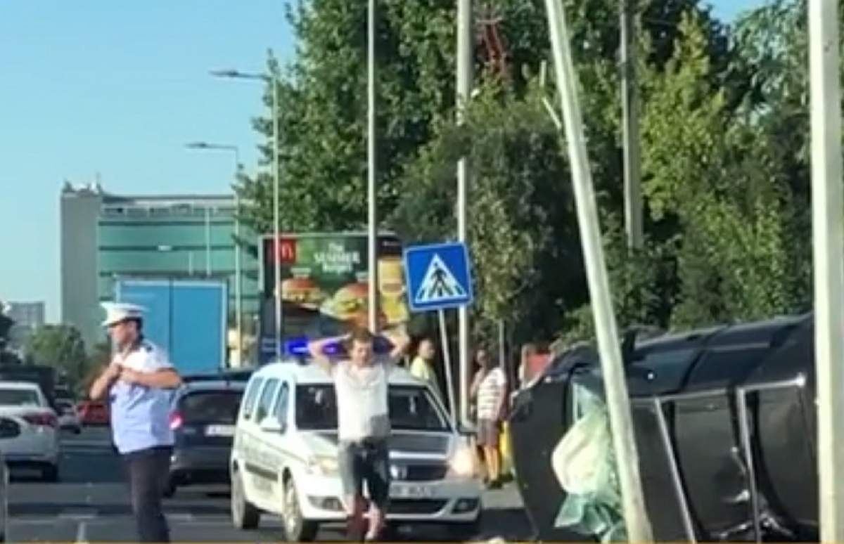 VIDEO / Pericol de explozie în Pipera! O şoferiţă a provocat un accident grav