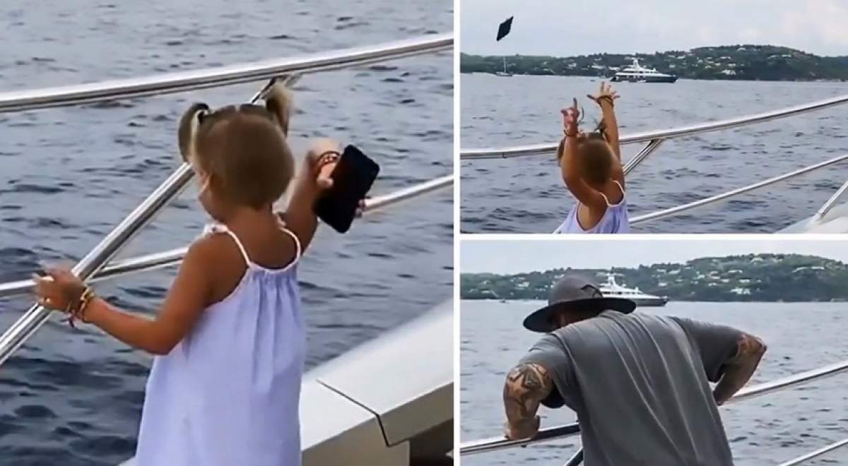 VIDEO / O fetiţă de 4 ani i-a luat telefonul tatălui şi l-a aruncat în mare. Motivul te va face să râzi cu lacrimi