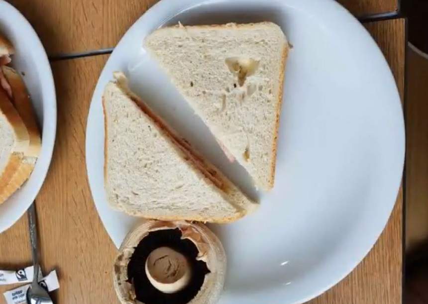 Un bărbat a comandat un sandwich cu bacon și ciuperci. Ce a primit l-a lăsat cu gura căscată