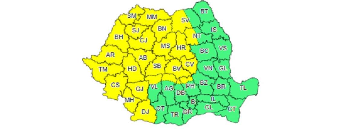 UPDATE / România, sub cod galben de furtuni violente și ploi! ANM a emis atenționări meteo cu efect imediat