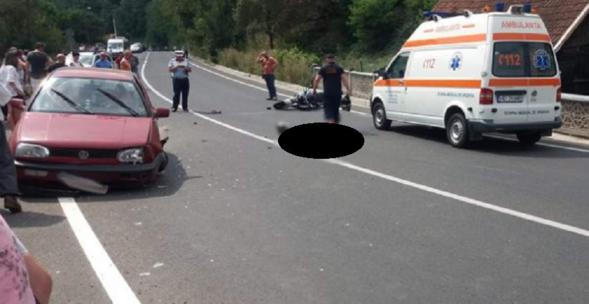 Imagine șocantă! Motociclist mort pe șoseaua Brad-Deva
