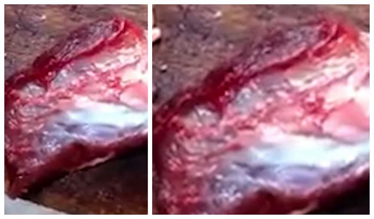 VIDEO / O bucată de carne "zombie" se mișcă, la câteva ore de la tăiere! Imaginile i-au băgat în sperieți pe internauți 