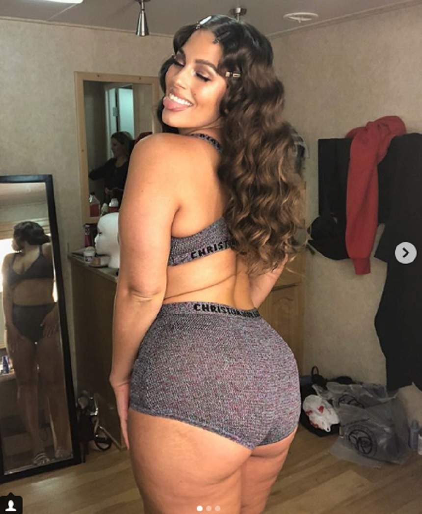 FOTO / Are fundul uriaș și plin de celulită, iar „colăceii” dau pe afară! Ashley Graham a vrut să pozeze sexy, dar a sfârșit horror