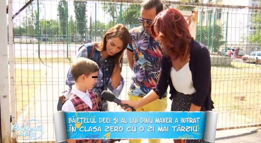 VIDEO / Andreas a chiulit în prima zi de şcoală. Deea şi Dinu Maxer şi-au dus abia astăzi copilul la ore