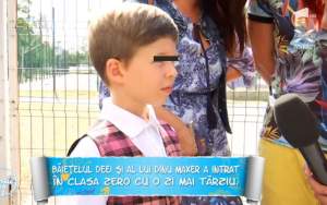 VIDEO / Andreas a chiulit în prima zi de şcoală. Deea şi Dinu Maxer şi-au dus abia astăzi copilul la ore