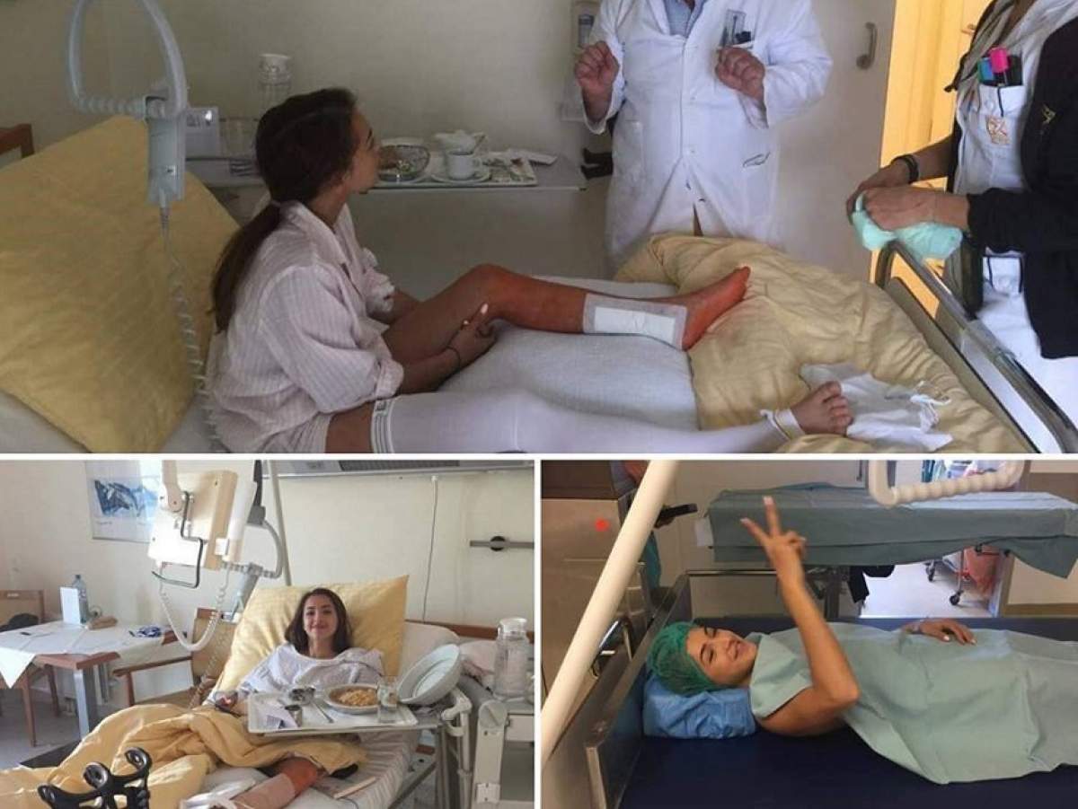 FOTO / Gimnasta Larisa Iordache, pe mâna medicilor din străinătate, după două intervenții nereușite în România
